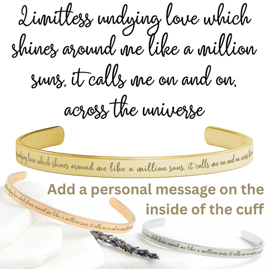 Across the Universe - Personalizable Beatles Cuff Bracelet