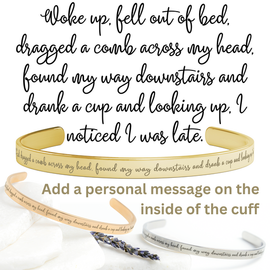 A Day in the Life - Personalizable Beatles Cuff Bracelet